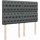 vidaXL Ottoman-Bett mit Matratze Dunkelgrau 140x200 cm Stoff
