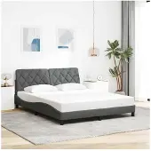 vidaXL Bettgestell ohne Matratze Dunkelgrau 160x200 cm Stoff