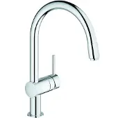 GROHE Minta Einhand-Spültischarmatur, Ausladung 215mm, C-Auslauf, EcoJoy, herausziehbar, schwenkbar, 3291800E