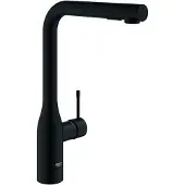 GROHE Essence Einhand-Spültischarmatur, Ausladung 204mm, hoher Auslauf, herausziehbar, Dual-Spülbrause, schwenkbar, 30504KF0, Farbe: Phantom Black