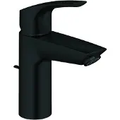 GROHE Eurosmart Einhand-Waschtischbatterie, S-Size, Ausladung 109mm, Zugstangen-Ablaufgarnitur, 332652433, Farbe: Mattschwarz