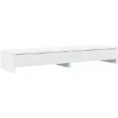vidaXL Monitorständer mit Schubladen Weiß 100 x 27 x 15 cm Holzwerkstoff