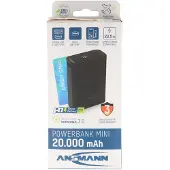 Ansmann Powerbank PB222PD 20.000mAh, schnellladefähig, ultrakompakt und leicht, schwarz