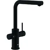 GROHE Blue Pure Minta Einhand-Spültischarmatur, Ausladung 223mm, L-Auslauf, herausziehbar, 30590KF0, Farbe: Phantom Black
