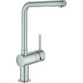 GROHE Minta Einhand-Spültischarmatur, Ausladung 210mm, L-Auslauf, schwenkbar, 31375DC0, Farbe: Supersteel