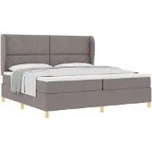 vidaXL Boxspringbett mit Matratze Taupe 200 x 200 cm Stoff
