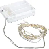 Rayher Hobby Materialen Mini LED-Lichterkette mit Draht und Timer, warmes Lichtgelb, 235 cm, 40 L