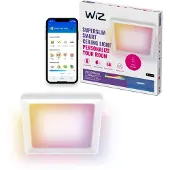 Wiz Quadratische Panelleuchte 17W, Intelligente Deckenbeleuchtung, Wi-Fi/Bluetooth, Weiß, Wi-Fi 4 (802.11n), 802.11b, 802.11g, LED, Kunststoff