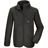 Killtec Fleecejacke "KOW 144 BYS FLC JCKT", Jungen, Gr. 164, grau (stein), Obermaterial: 100% Polyester, Jacken Fleecejacke, Weiche Sherpa Fleecejacke mit Kinnschutz und Stauraum