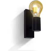 B.K.Licht LED Wandleuchte, schwarz, 1, H: 11cm, Leuchten, Retro Wandlampe Vintage Wandspot matt Industrie Wohnzimmer Flur E27, LED Wandleuchte