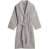 Gant Bademantel "Bademantel JACQUARD HERRINGBONE ROBE 1er Pack" Gr. L, grau, L, Obermaterial: 100% Baumwolle CO., Hausmäntel, Bademantel
