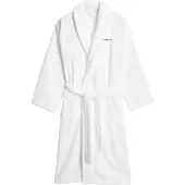 Gant Bademantel "Bademantel JACQUARD HERRINGBONE ROBE 1er Pack" Gr. M, weiß, M, Obermaterial: 100% Baumwolle CO., Hausmäntel, Bademantel