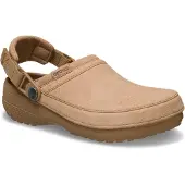 Crocs Clog "Classic Crafted Vegan", Gr. 41, Croslite, beige (milk chocolate), Croslite, Velourslederimitat, Basic, Schuhe Clog, Hausschuh, Gartenschuh, Sommerschuh mit Fersenriemen