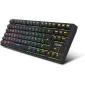 Krom NXKROMKERNELPROSP, Verkabelt & Kabellos, USB + RF Wireless + Bluetooth, Mechanischer Switch, QWERTY, RGB-LED, Schwarz, Weiß