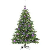 vidaXL Künstlicher Weihnachtsbaum mit 150 LEDs Grün 120 cm PE und PVC