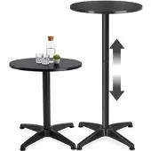 TecTake Aluminium Bistrotisch Frederic Wetterfest 2 Aufbauhöhen 60 x 70 110 cm Pro Stück 67 x 67 x 115 cm Schwarz