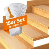 Relaxdays Stufenmatten selbstklebend 15er Set Transparent