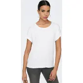 ONLY T-Shirt "T-Shirt ONLMOSTER O-NECK TOP 1er Pack", Damen, Gr. S, weiß, Obermaterial: 75% Viskose CV. 20% Polyester PES. 5% Elasthan EL., Shirts T-Shirt