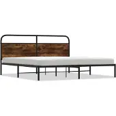 vidaXL Metallbett ohne Matratze Räuchereiche 183x213 cm