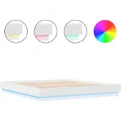 vidaXL Bettgestell mit LED Weiß 200x200 cm