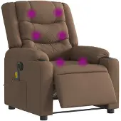 vidaXL Massagesessel Elektrisch Braun Stoff