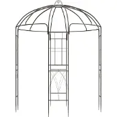 DELUKE Pavillon LOTTA mit Rankhilfe - 200x200x270cm, Metall, Bronze | Gartenpavillon Zierpavillon Gartendeko