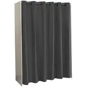 Temahome »Tom 1« Kleiderschrank mit Vorhang Weiß Dunkelgrau 123/160x182x50 cm