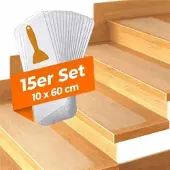 Relaxdays Stufenmatten selbstklebend 15er Set Transparent