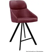 58 aufm Kessel THEKENSTUHL drehbar (8er-Set) Diljana 52x99x63 Schwarz/Marsala