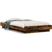 vidaXL Bettgestell Räuchereiche 90x190 cm Holzwerkstoff