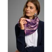 Laura scott Loop , Damen, braun (lila, braun, nachtblau), Web, Polyester, gemustert, gestreift, Modetücher Loop, mit modischem Druck & Schrift-Mix