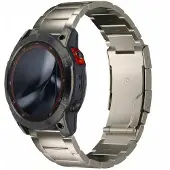Accezz Mattes Titanstahlarmband - Garmin 26 mm Anschluss - Titanium