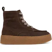 Tamaris Schnürboots , Damen, Gr. 41, Textil, mokka, Veloursleder, Schuhe Schnürboots, Herbstboots, Stiefelette mit modischer Mokassin-Naht
