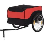 HOMCOM FAHRRADANHÄNGER, Stahl, Rot/Schwarz, 130L x 77B x 65H cm