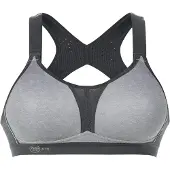 Anita Sport-BH "Sport BH dynamiX star", Damen, Gr. 75, Cup A, grau (erdgrau), Stoff, Obermaterial: 45% Polyester PES. 35% Polyamid PA. 10% Elasthan EL. 10% Polyurethan PU., BHs Sport-BH
