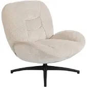 HOMCOM Sessel Wohnzimmer Drehbar Loungesessel mit Breiter Sitzfläche, Cremeweiß