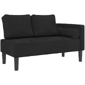 vidaXL Chaiselongue mit Kissen Schwarz Samt