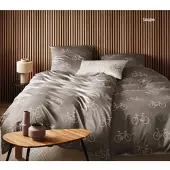 Elegante Mako-Satin Bettwäsche Velo - 155x220 cm + 80x80 cmtaupe