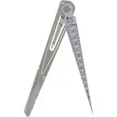 FAMEX Shinwa 32789 Schweißkegel, Fühlerlehre, Tiefenlineal 1–15 mm, mit Clip-Halter