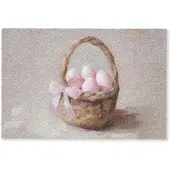 MuchoWow FUSSMATTE Korb - Eier - Rosa Schmutzmatte 60x40 cm