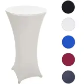 Mendler Set Stehtisch + Stehtischhusse HWC-J30, Bistrotisch Tischhusse, klappbar höhenverstellbar Ø 60cm ~ H