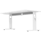 Hammerbacher Anbauschreibtisch T-Fuss 180x80cm Graphit/Weiss