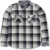 KAVU - Hemd aus Bio-Baumwollflanell &ndash; Herren &ndash;&nbsp;Buffaroni Shirt - Buffaroni Shirt Grey Skies für Herren aus Baumwolle - Größe L -