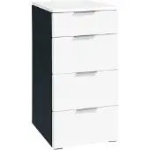 Hasena Kommode Quatro Schwarz-Weiß mit 4 Schubladen zerlegt, zerlegt (zum Selbstaufbau) 45x49x85 cm – Selezione