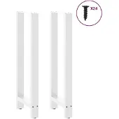 vidaXL Bartischbeine Weiß 2 Stk. 50x(110-111) cm Stahl