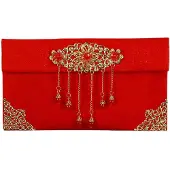 Fokelyi Glücksgeldtasche, durchsichtige Textur, exquisiter chinesischer roter Umschlag für Hochzeiten und Verlobungen