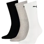 Puma Socken "UNISEX CREW SOCK 3P", Herren, Gr. 43-46, weiß (weiß, grau, schwarz), Baumwollmischung, normal, Socken Socken, mit farblichem Logo