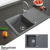 Bergström Spülbecken Grau 76.5 x 46 cm mit Trockenplatz, Model 12322