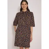 Cecil Cordkleid , Damen, Gr. XL (44), N-Gr, braun (creamy mocha), Web, Obermaterial: 100% Baumwolle, knieumspielend, Kleider Cordkleid, Animal Print, Brusttasche, Baumwolle