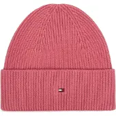 Tommy Hilfiger Beanie "TH FLAG KNIT", Damen, rosa (english pink), Strick, Wollmischung, Mützen Beanie, mit Wolle und Stickerei